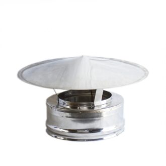 Chapéu Inox Parede Dupla sem Aba Ø80/130 mm
